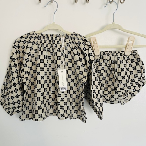 Rylee + Cru Flower Check Set 12-18m NWT